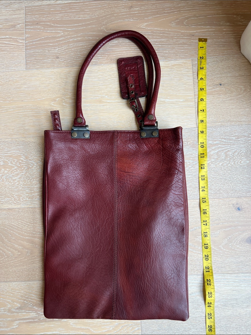 Diesel Red Leather Messenger Tote Bag - Picture 3 of 15
